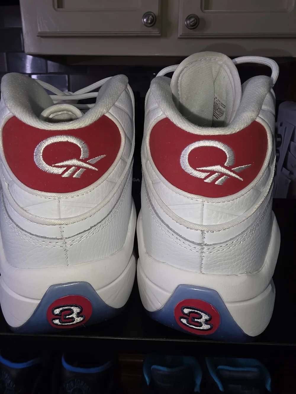 Reebok Question Mid Sneakers - White & Red Accents